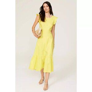 Marissa Webb Collective Cutout Tie Back Flutter Short Sleeve Calf Length Dress 4
